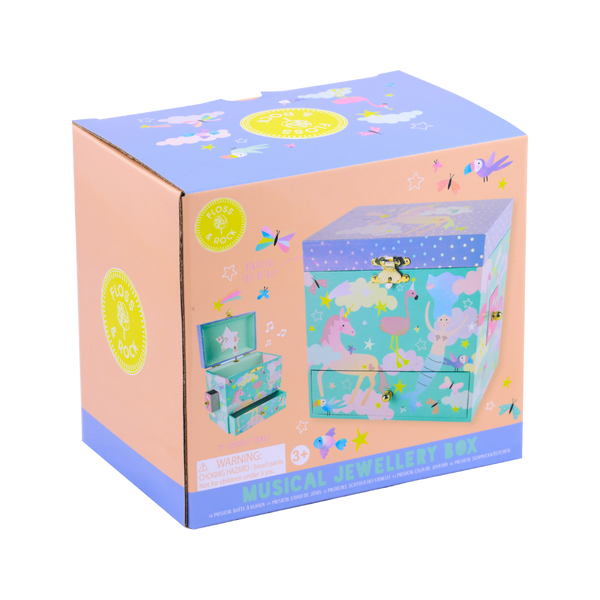 Musical Jewellery Box with 3 Drawers - Fantasy