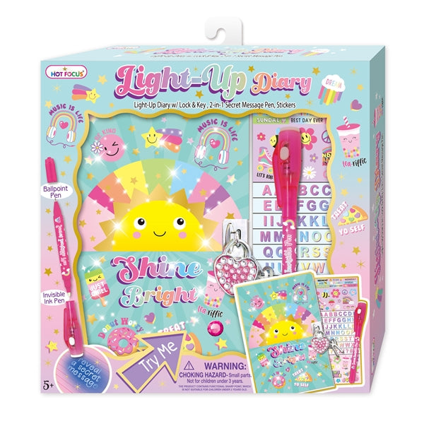 Hot Focus Diary with Light-Up Cover Rainbow