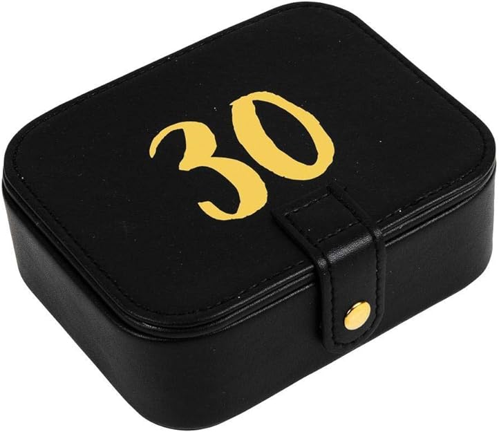 Widdop Signography Black Leatherette & Gold Foil Jewellery Box - 30