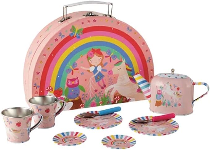 Floss & Rock Rainbow Fairy Tin Tea Set in Rainbow