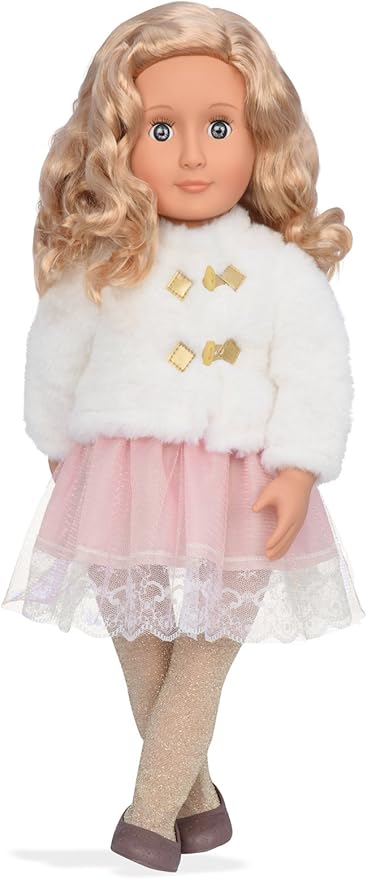 Our Generation Halia Doll – Soft 18-inch Glamorous Fashion Doll with Unique Grey-blue Eyes – Includes 5 Piece Clothing Set