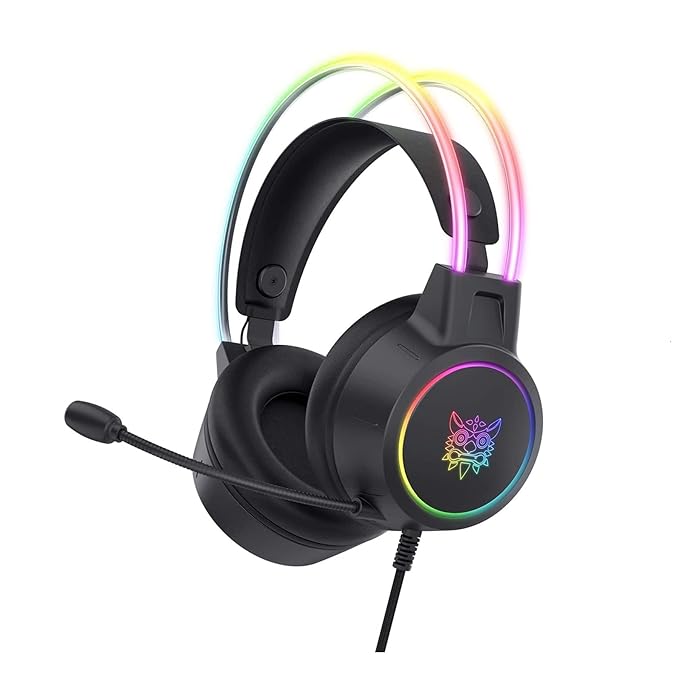 RUNMUS X15 Pro RGB Wired Gaming Headphone with Omnidirectional High Definition Microphone, 50mm Driver