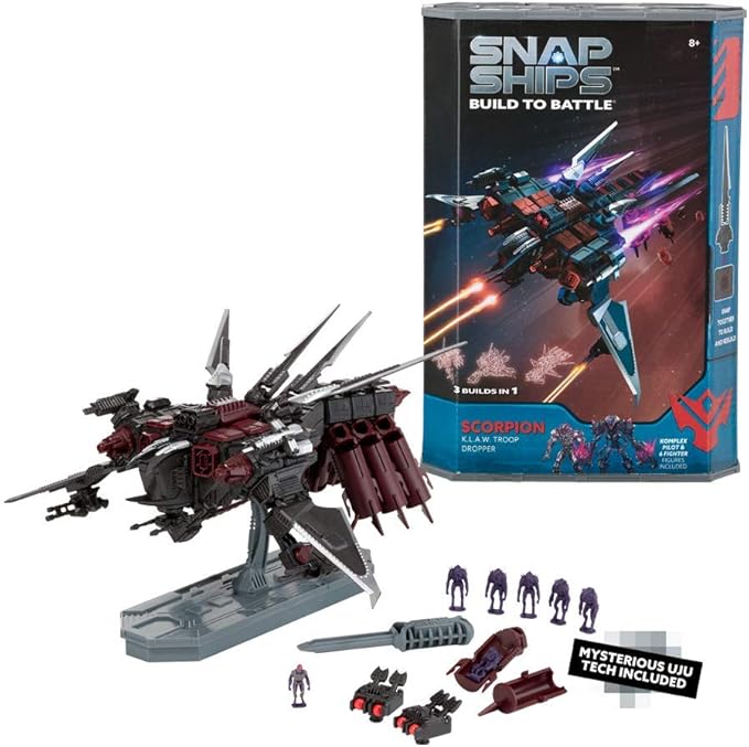 Snap Ships — Scorpion K.L.A.W. Troop Dropper — Construction Toy for Custom Building and Battle Play — Ages 8+