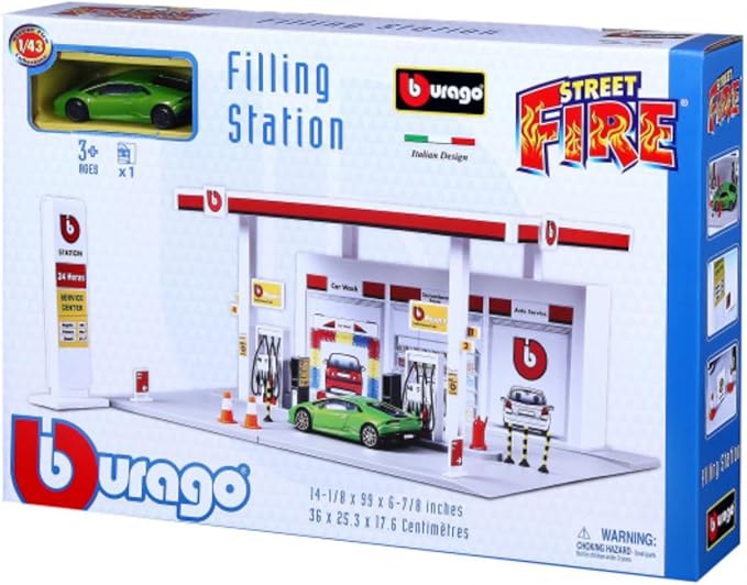 Bauer Spielwaren BBurago Street Fire Service Station + 1 Vehicle
