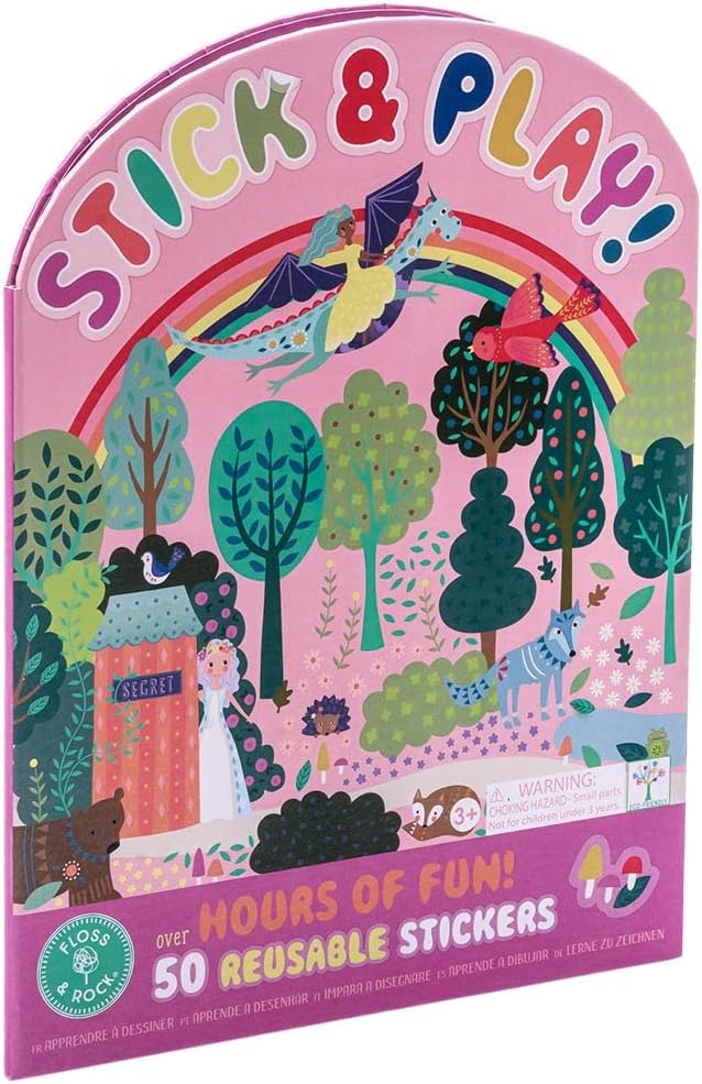 Floss & Rock Fairy Tale Stick and Play Kids Activity Book with 50 Reusable Stickers