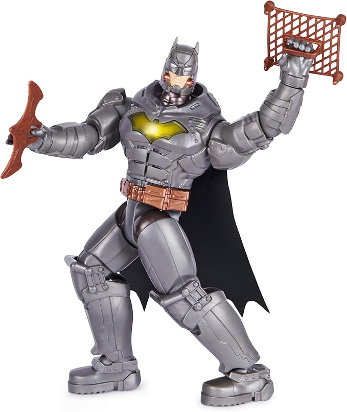 DC Comics, Battle Strike Batman 12-inch Action Figure, 20+ Phrases and Sounds, Collectible Kids Toys for Boys and Girls Ages 3 and Up