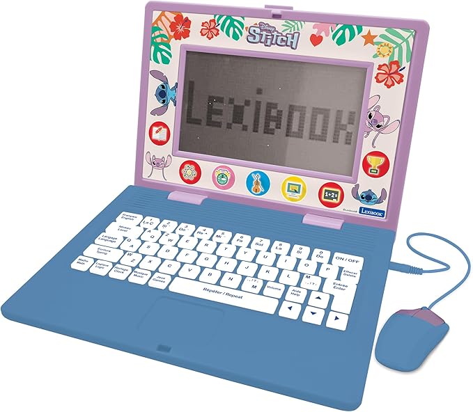 Lexibook, Disney Stitch, Bilingual and Educational Laptop ENGLISH/FRENCH, VOL