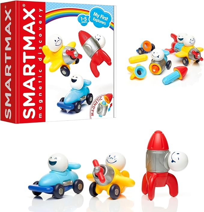 SmartMax My First Explorers Magnetic Discovery Dynamic STEM Vehicle Building Set for Ages 1+
