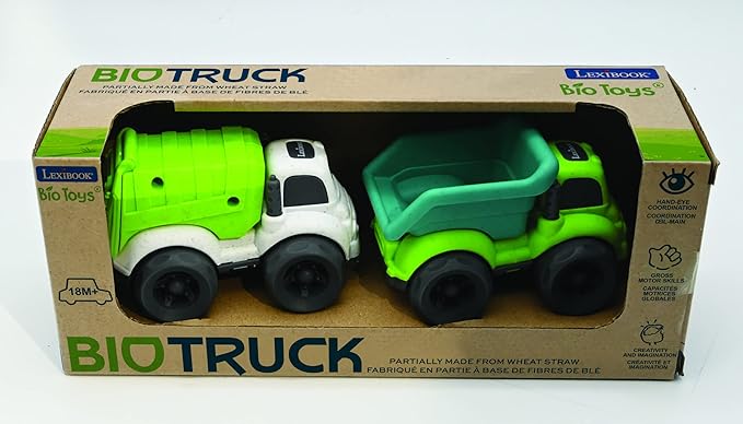 Lexibook, Bio Toys, Set of toy cars Tipper and Dump truck, Green