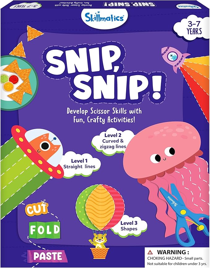 Skillmatics Scissor Skills Activity Book - Snip Snip, 25 Fun Cutting & Creative Activities for Preschoolers