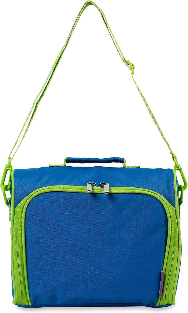 J World New York Casey Kids Lunch Bag. Cute Insulated Lunch-Box for Boys Girls, Blue, 9.5 X 10 X 3.5 (H X W X D)