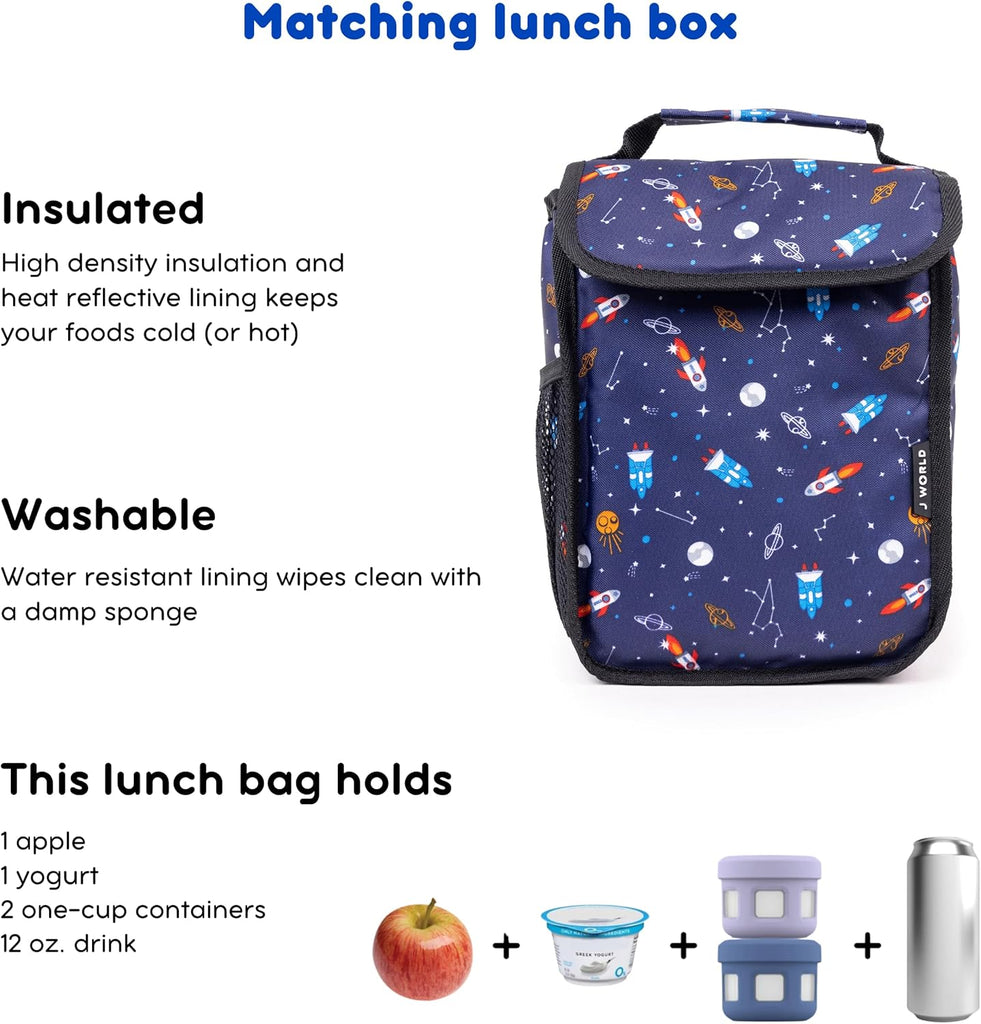 J World Lollipop Kids Rolling Backpack Lunch Bag Set for