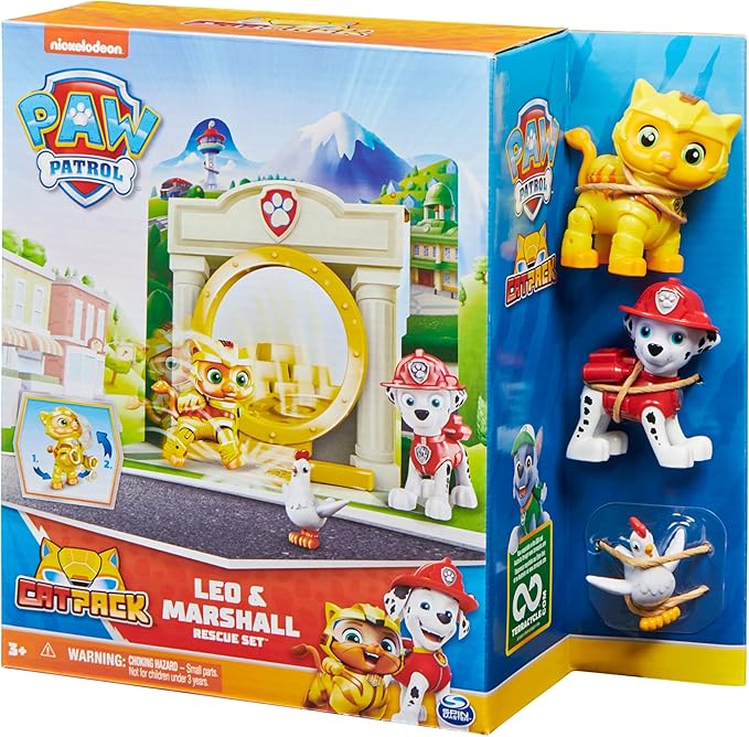 PAW PATROL, Cat Pack Play Set with Leo and Marshall, Toy for Children from 3 Years