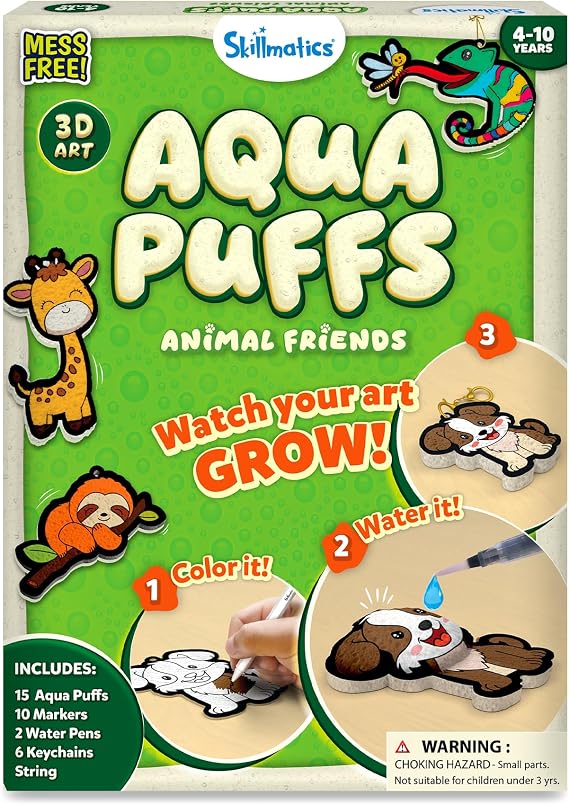 Skillmatics Aqua Puffs - 3D Art Kit, Animals