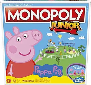 Hasbro Gaming Monopoly Junior: Peppa Pig Edition Board Game for 2-4 Players, Indoor Games for Kids, Peppa Pig Toys and Games, Ages 5+