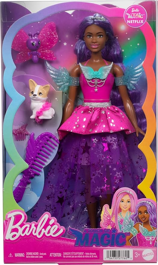 Barbie® Doll with 2 Fantasy Pets & Dress, Brooklyn” Doll from A Touch of Magic™, 7-inch Long Hair
