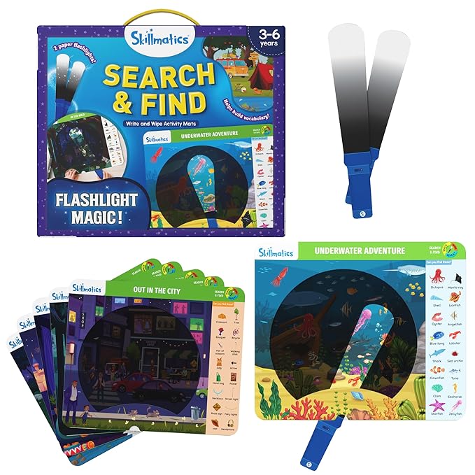 Click to see full view Skillmatics Preschool Learning Activity - Search and Find Flashlight Magic