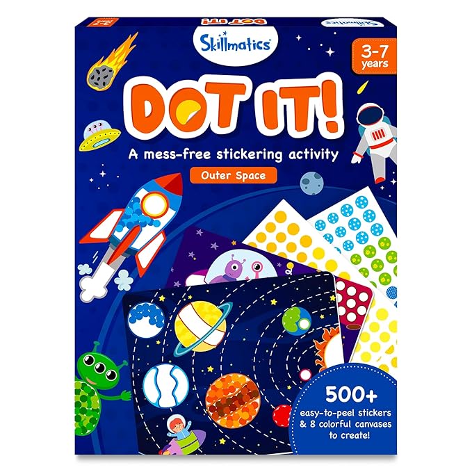 Skillmatics Paper Dot It Sticker Art Activity - Space, Mess-Free Fun for Kids