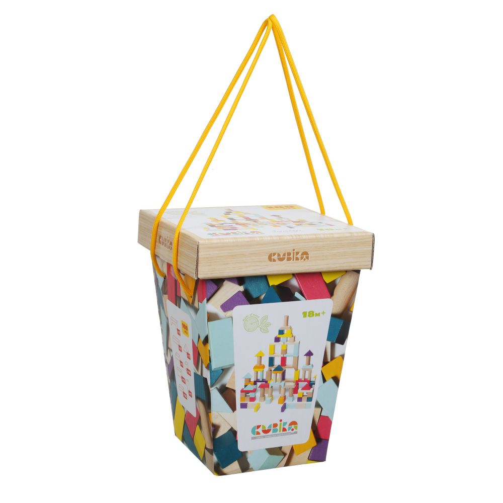 Wooden construction set and blocks ECO Сity Cubika 50 pcs