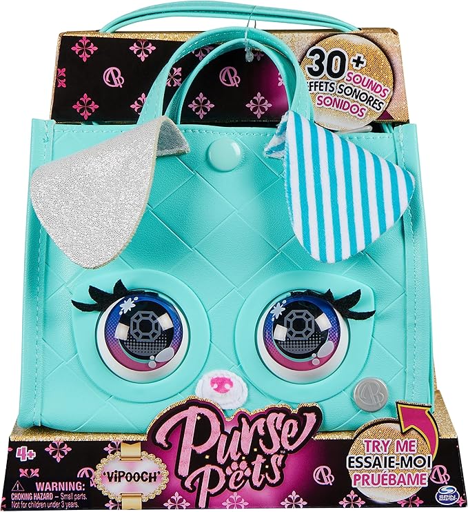 Purse Pets Vipooch 6066781 Handbag for Kids, Light Blue, From 4 Years