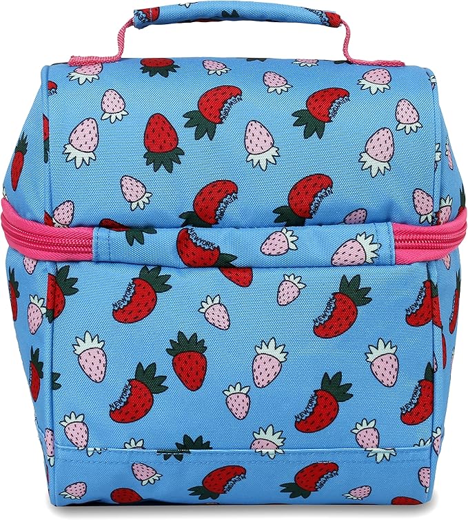 J World Corey Kids Lunch Bag. Insulated Lunch-Box for Girls, Women, Strawberry