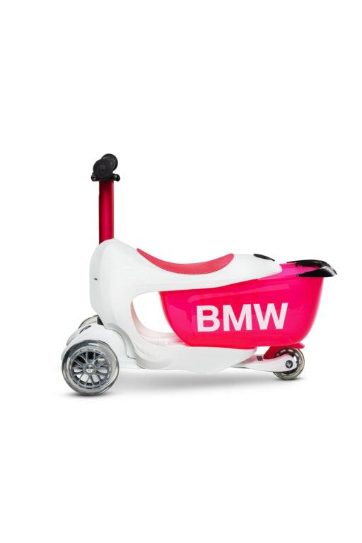 BMW KIDS SCOOTER - WHITE/RASPBERRY RED