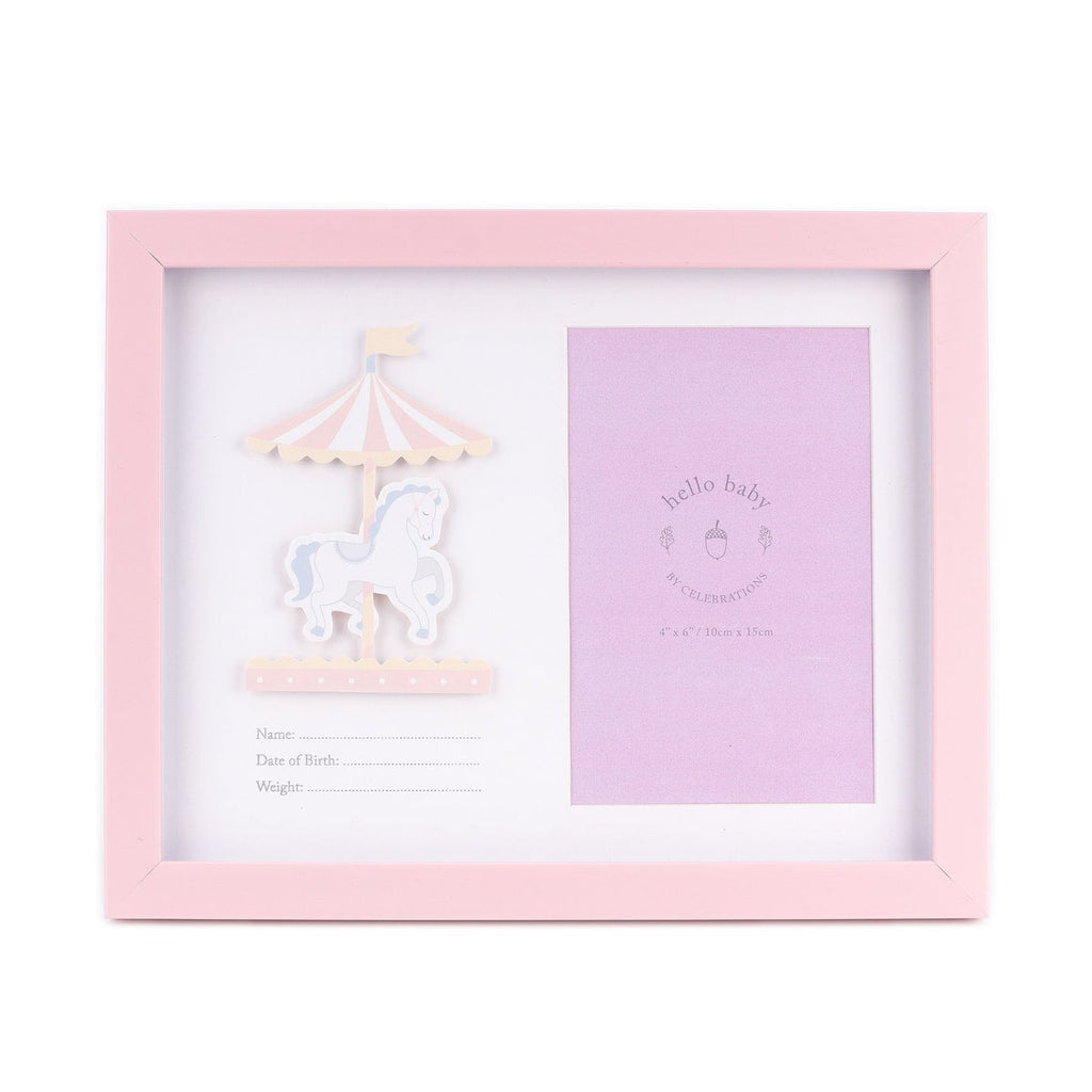 Hello Baby Data Photo Frame 4" x 6" 'Baby Girl'