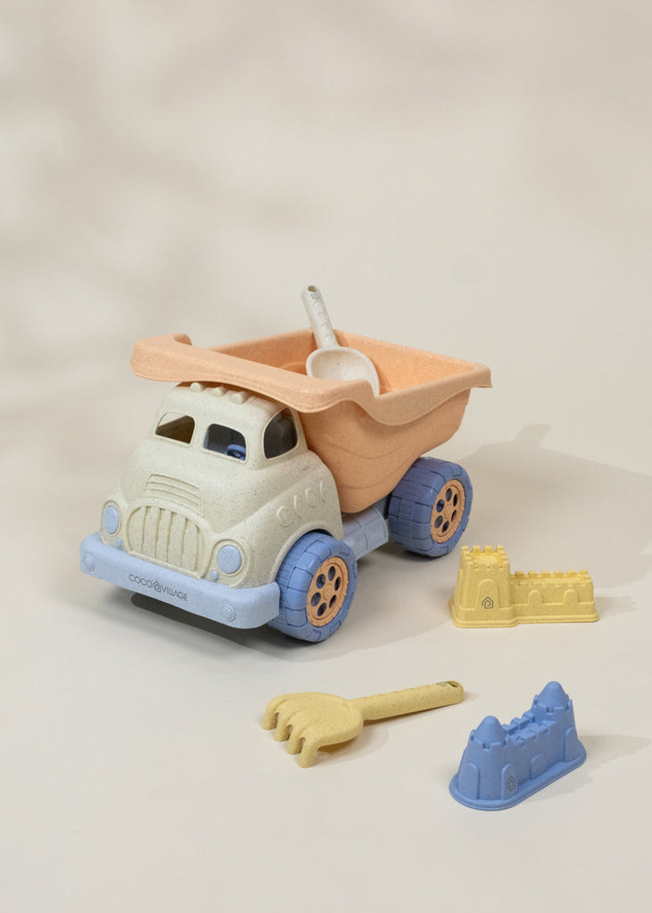 Oversized 5-Piece Wheat Straw Sand Toy Set – Dump Truck & Accessories