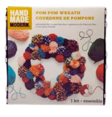 Hand Made Modern Pom Pom Holiday Flair Wreath DIY Kit New in Box